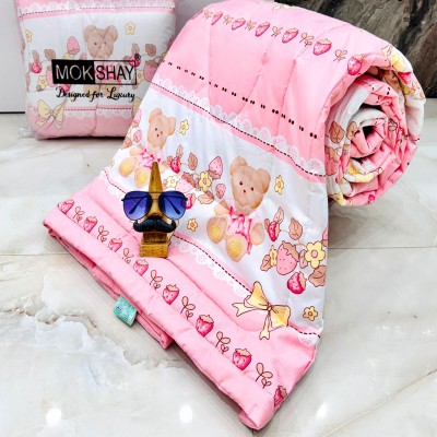 Skytex Cartoon Single Comforter for  AC Room(Cotton, Pink)