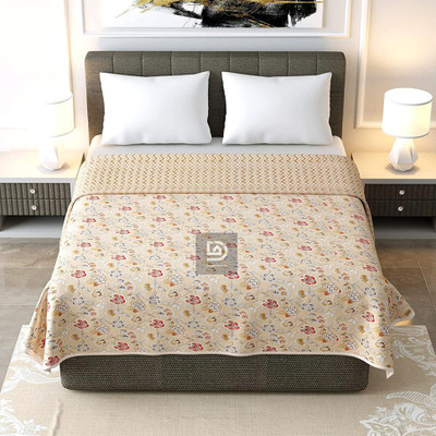 JP SHINE Floral Single Dohar for  AC Room(Cotton, coffee peach)