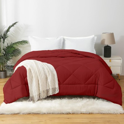 YRM Solid Double Comforter for  Heavy Winter(Microfiber, Burgundy)