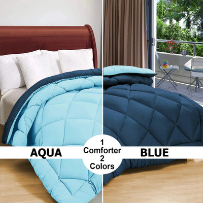 Flipkart SmartBuy Solid Double Comforter for  AC Room(Microfiber, Aqua & Blue)