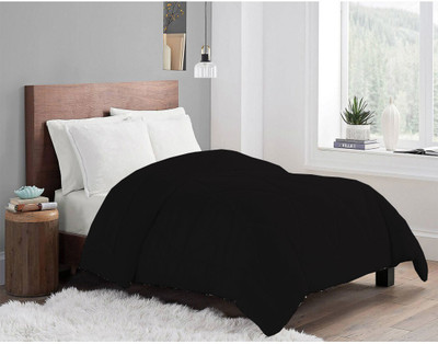 CRAZY WORLD Solid Double Comforter for  Heavy Winter(Poly Cotton, Black)