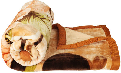VAS COLLECTIONS Embroidered Single Mink Blanket for  Heavy Winter(Polyester, 2.5 kg Gold)