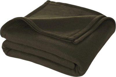 The Home Talk Solid Single Fleece Blanket for  AC Room(Polyester, Green)