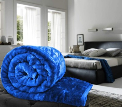 MFI Floral Single Mink Blanket for  Heavy Winter(Polyester, Navy Blue)