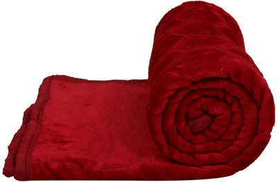 SPANGLE Self Design Double AC Blanket for  AC Room(Polyester, Maroon)