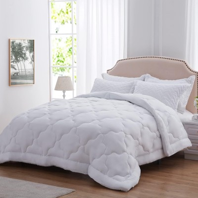 ADBENI HOME Geometric Single Comforter for  Mild Winter(Cotton, White)