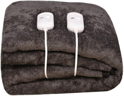 MISTYKO Solid Double Electric Blanket for  Heavy Winter(Polyester, Grey)
