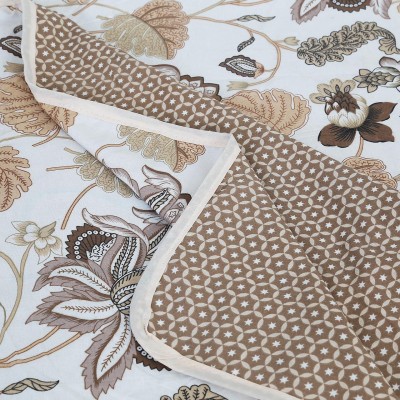 N Decor Floral Double Dohar for  AC Room(Cotton, Brown)