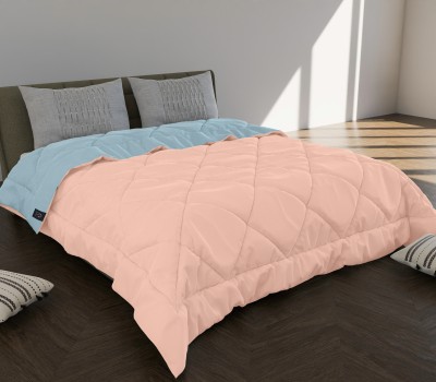 SIE STORE Solid King Comforter for  Mild Winter(Microfiber, AQUA, Peach)