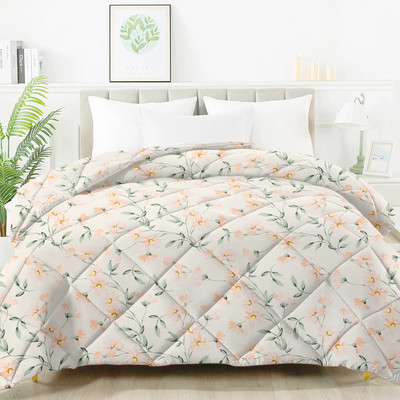 Floating Dreams Geometric Double AC Blanket for  AC Room(Microfiber, Peach)