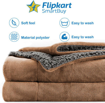 Flipkart SmartBuy Solid Double AC Blanket for  AC Room(Polyester, Brown)