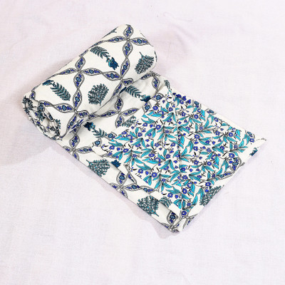 INDRA'S Floral Single Dohar for  AC Room(Cotton, Multicolor)