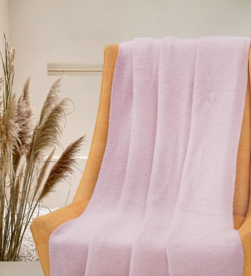 Kravika Solid Crib Throw for  AC Room(Cotton, Pink)