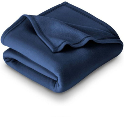 TexKing Solid Single Fleece Blanket for  AC Room(Microfiber, Blue)