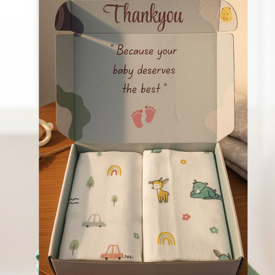 minimavin Printed Single Swaddling Baby Blanket for  Mild Winter(Muslin, Multicolor)