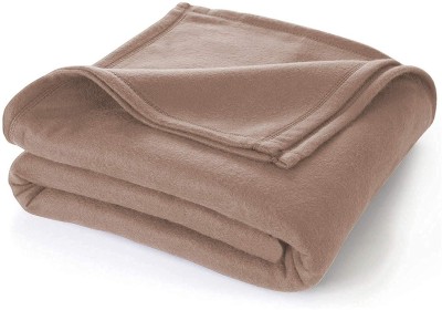 MISTIVA Solid Double Fleece Blanket for  Mild Winter(Polyester, Brown)