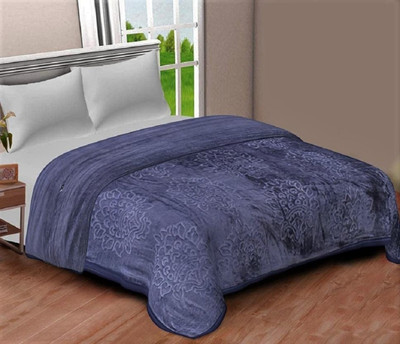 TUNDWAL'S Floral Single Mink Blanket for  Mild Winter(Microfiber, Grey)