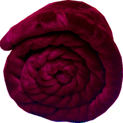 KIXTA Self Design Double Mink Blanket for  Heavy Winter(Microfiber, Maroon)
