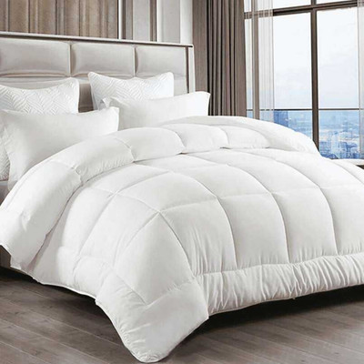 Relaxfeel Solid Single Quilt for  Heavy Winter(Polyester, White)