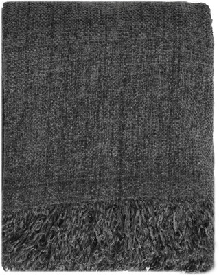 Fashion Throw Solid Crib Throw for  AC Room(Polyester, Dark Grey)