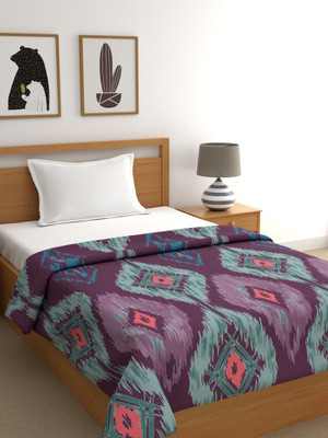 Raymond Home Abstract Single Mink Blanket for  Heavy Winter(Polyester, Purple)