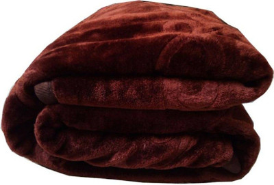 Changers Floral Double Mink Blanket for  Heavy Winter(Silk, Brown)