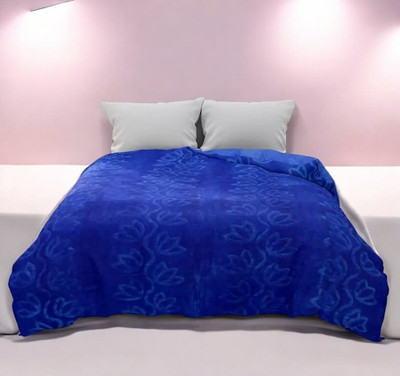 Retreat Solid Single AC Blanket for  AC Room(Microfiber, Blue)