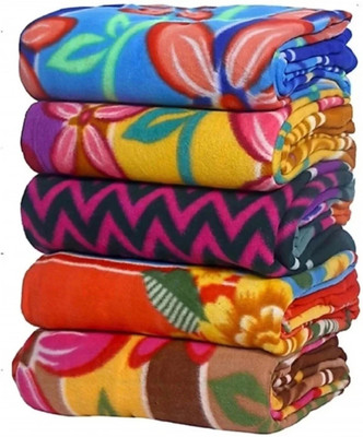 SPANGLE Printed Single Fleece Blanket for  Heavy Winter(Polyester, Multicolor)