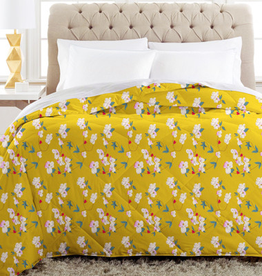 BSB HOME Printed Double Comforter for  Heavy Winter(Cotton, Yellow, Multicolor)