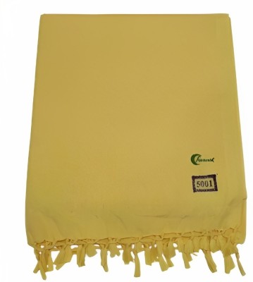 ABHIKRAM Solid Double Top Sheet for  AC Room(Cotton, Deep Yellow)