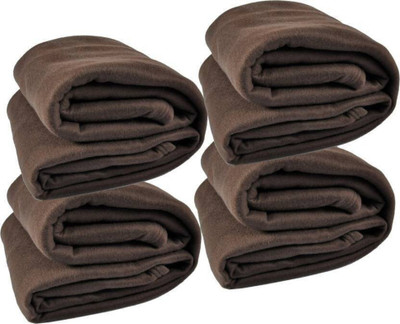 komfey Solid Single Fleece Blanket for  AC Room(Microfiber, Brown)