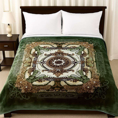 HOLYKRAFT Self Design Double Mink Blanket for  Heavy Winter(Polyester, Multicolor)