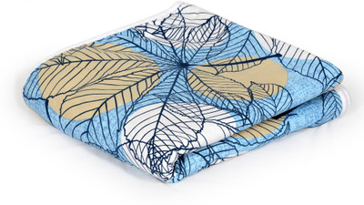 Divine Casa Printed Double Dohar for  AC Room(Cotton, Blue and Beige)