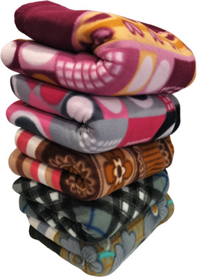 HOMIEE Floral Single Fleece Blanket for  Heavy Winter(Polyester, 5 set type-01)