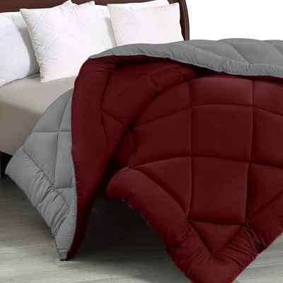 JAIPUR FABRIC Solid Double Comforter for  Heavy Winter(Microfiber, Maroon-Grey)