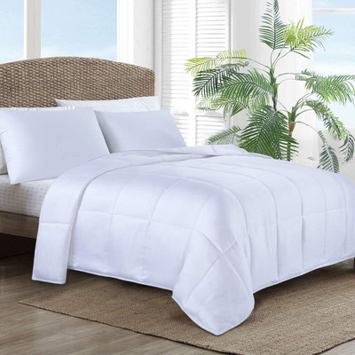 Texlux Solid Single AC Blanket for  AC Room(Poly Cotton, White)