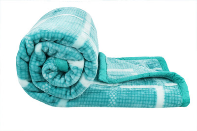 VAS COLLECTIONS Embroidered Double Mink Blanket for  Heavy Winter(Polyester, Light Blue)
