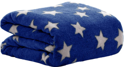 Oyo Baby Printed Single Fleece Blanket for  AC Room(Microfiber, Dark Blue)