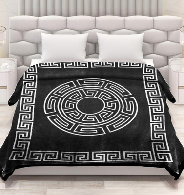 SPANGLE Printed Double AC Blanket for  AC Room(Microfiber, Dark Grey)