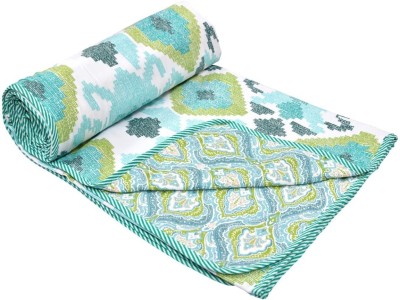 PEBSTY Floral Double Dohar for  AC Room(Cotton, Sky-Blue)