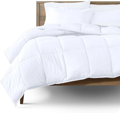 Blue Home Solid Single Comforter for  Heavy Winter(Poly Cotton, White)