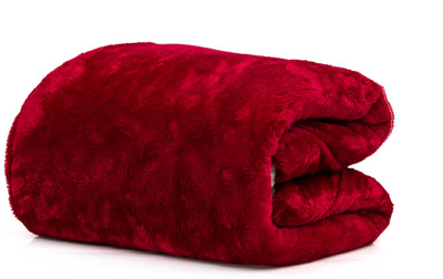 SIDLY PIDLY Solid Single AC Blanket for  AC Room(Fur, Maroon)