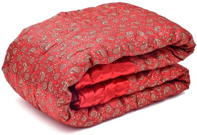 Gnudi Floral Double Quilt for  Mild Winter(Silk, Red)
