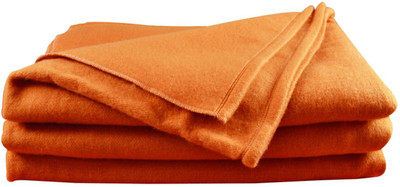 Supreme Home Collective Solid Single Fleece Blanket for  AC Room(Polyester, Orange)