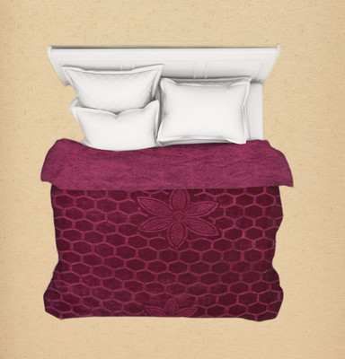 Shivam impex Solid Double Mink Blanket for  Heavy Winter(Microfiber, Burgundy)