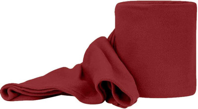 komfey Solid Single Fleece Blanket for  Mild Winter(Microfiber, red 01)
