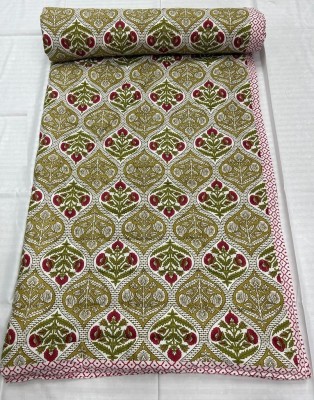buddymart Floral, Printed Single Quilt for  Heavy Winter(Cotton, Green)