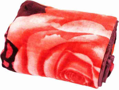 Convalexa Self Design Single Mink Blanket for  Heavy Winter(Microfiber, MaroonFlower)