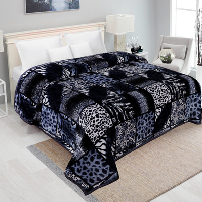 GKM Floral Double Mink Blanket for  Heavy Winter(Microfiber, Multicolor)