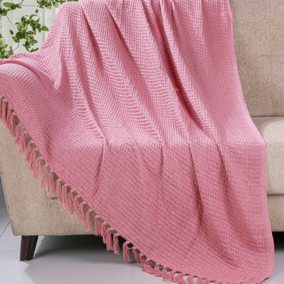 HOMADORN Self Design Single Throw for  AC Room(Cotton, Pink)
